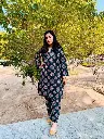 2 Pcs Women's Stitched Linen Printed Suit