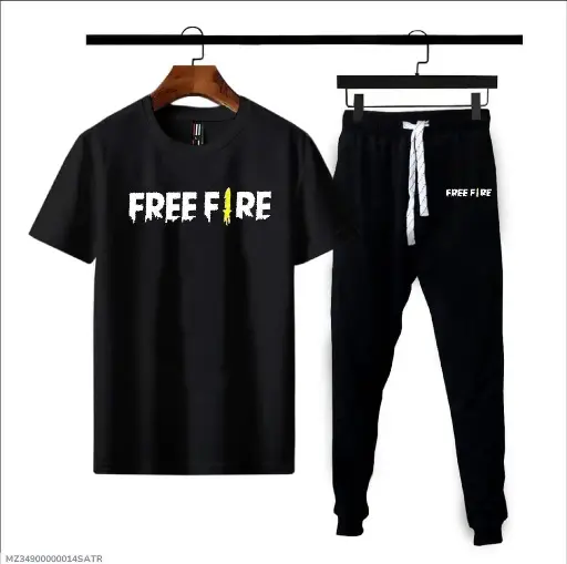 2 Pcs Men's Polyester Printed Co-ord Set