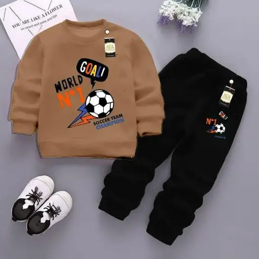 2 Pcs Girl's Fleece Printed Sweatshirt Tracksuit